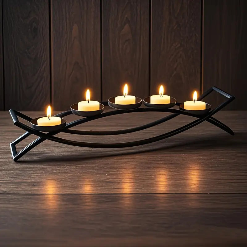 Modern Metal Candle Holder - 3 Head Rustproof Centerpiece