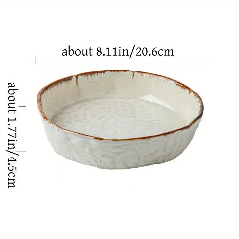 Water Ripple Ceramic Bowl - Salad Fruit Serving Dish