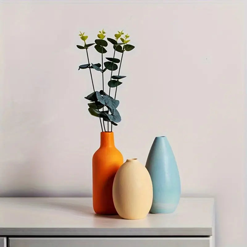 Ceramic Vase Set - Decorative Flower Vases for Home Decor