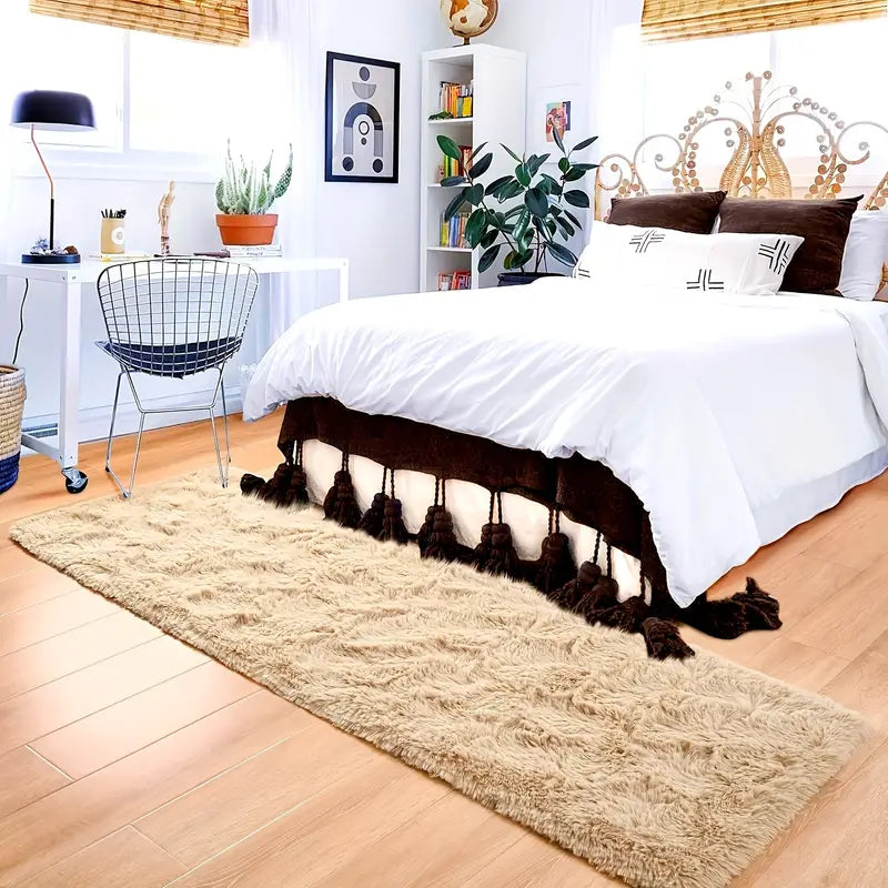 Soft Plush Area Rug: Bedroom Living Room Polyester Carpet