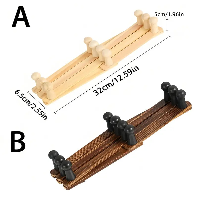 Wall Mounted Coat Rack - Wooden Entryway Organizer 10 Hooks