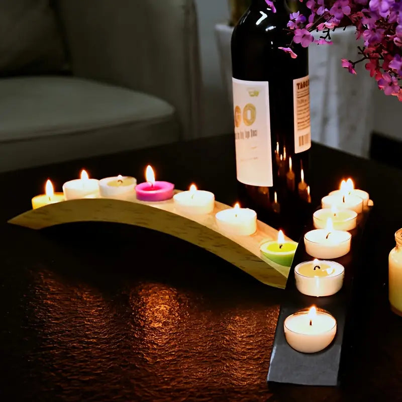 Bougeoir rustique en bois – Design romantique pour dîners, mariages et fêtes