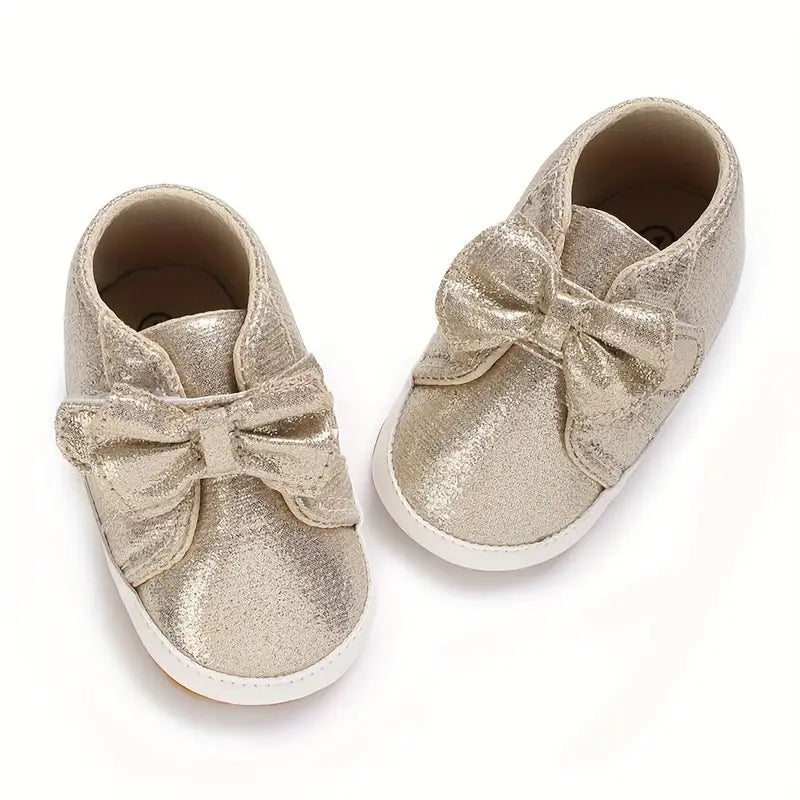 Chaussures chics à nœud pour bébé fille | Chaussures de marche souples et respirantes
