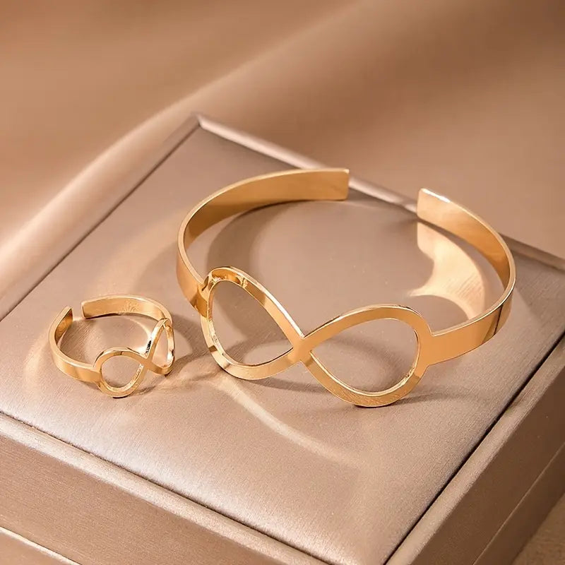 Bowknot Bracelet Ring Set - Women's Jewelry