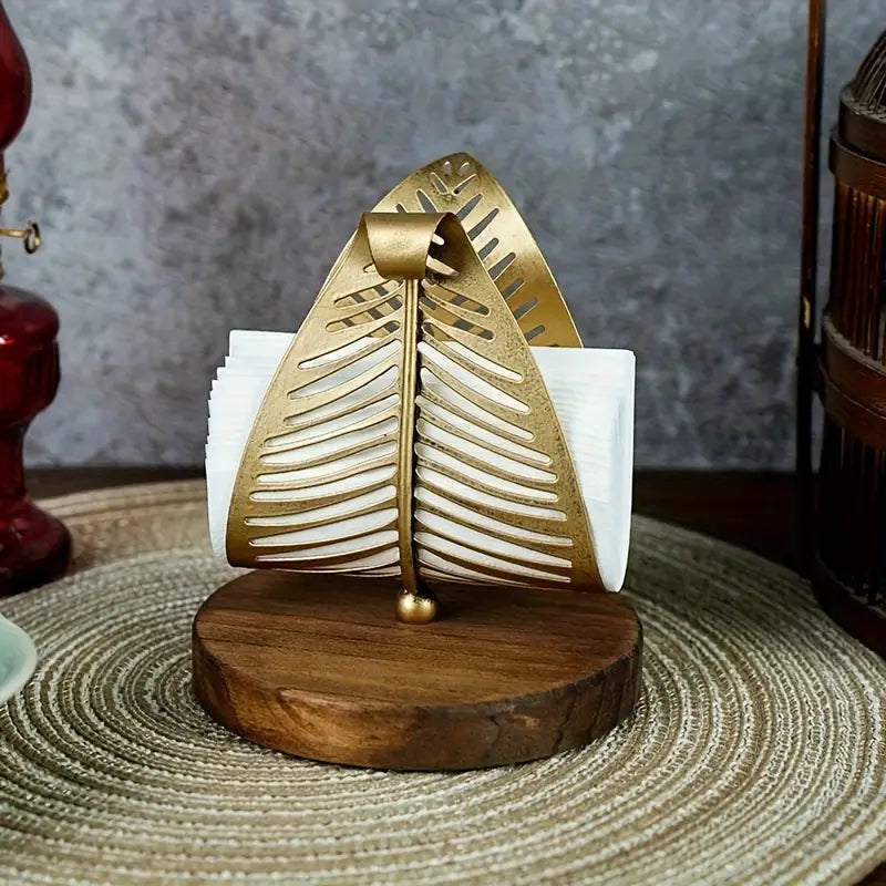 Brown Iron Napkin Holder - Decorative Tabletop Restaurant Decor