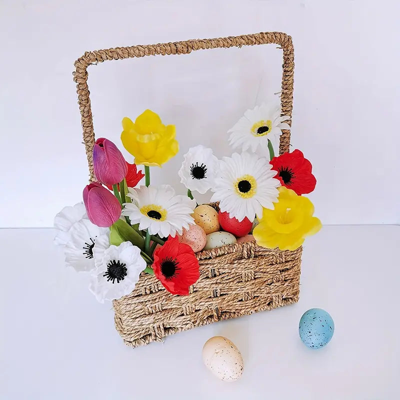 Mini Artificial Poppy Flowers - Real Touch PU Latex Silk Decor