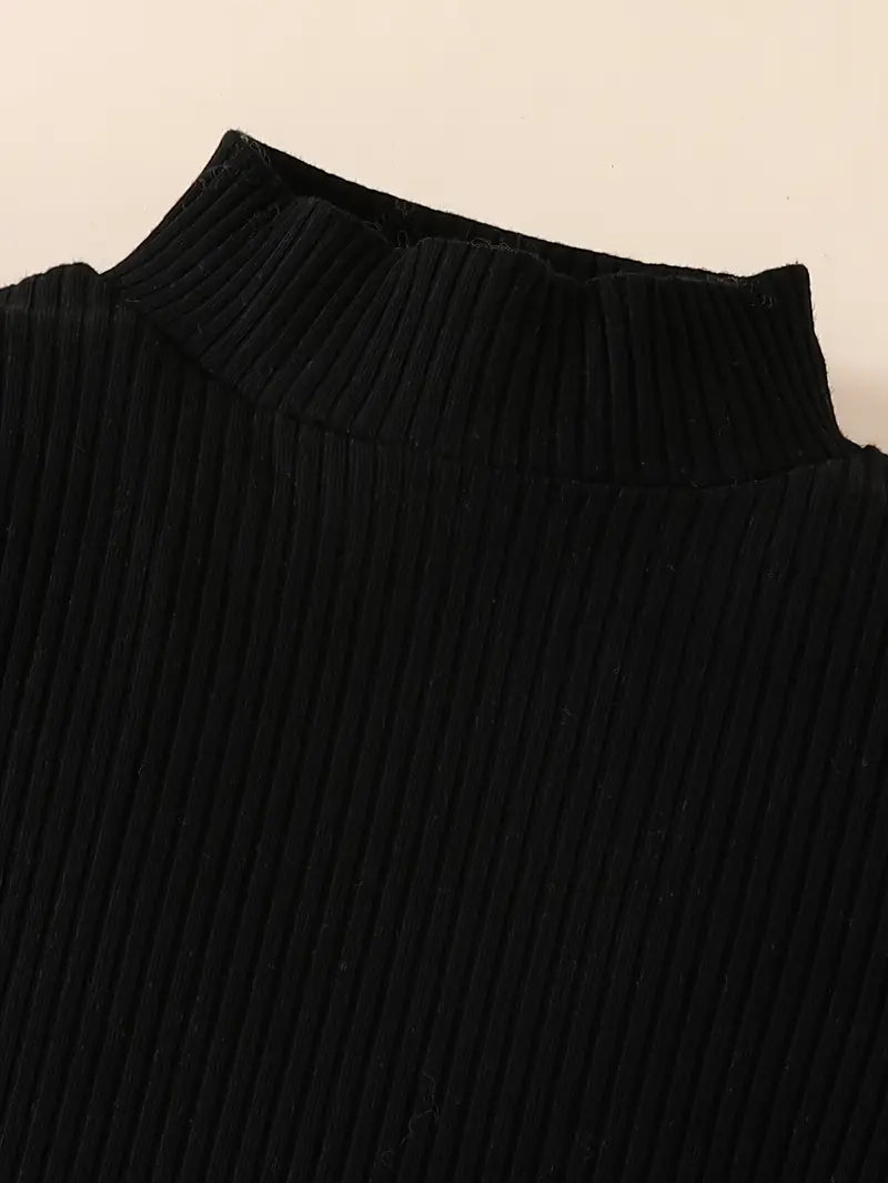Set van geribbelde neppe bodysuit en haarband | 2-delige outfit voor peutermeisjes