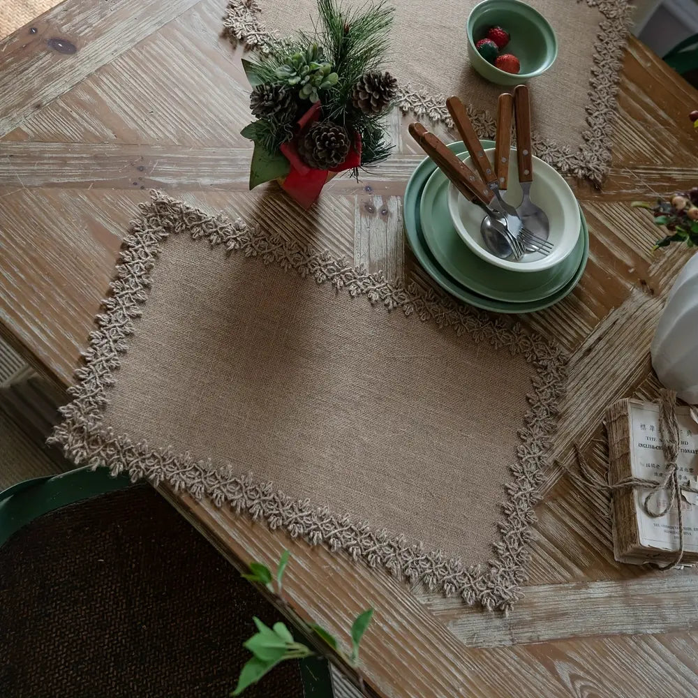 Rustic Burlap Table Runner Natural Jute Fabric