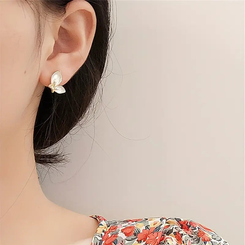 Silver Stud Earrings - Minimalist Chic Alloy Jewelry Gift