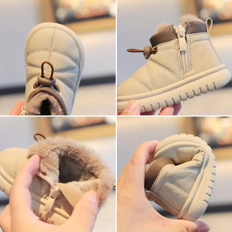 Vintage Toddler Snow Boots | Thermal Insulated Winter Boots with PVC Sole & Zipper