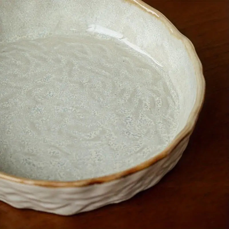Water Ripple Ceramic Bowl - Salad Fruit Serving Dish