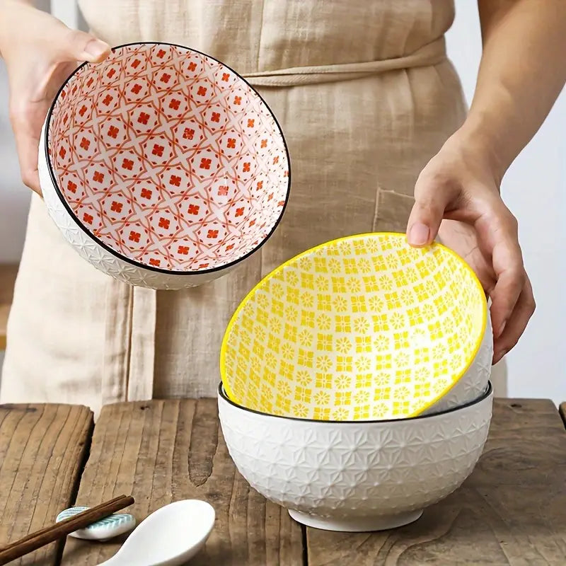 6" Ceramic Bowls (Set of 2) - Soup, Salad, Noodle Bowls