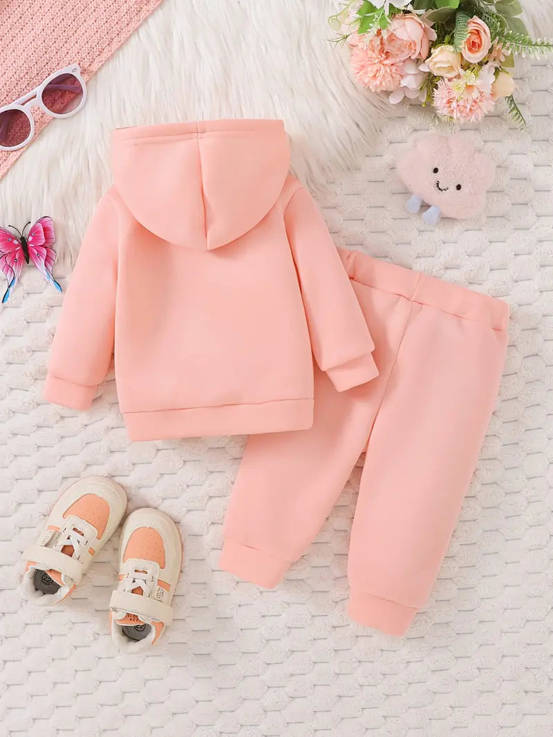 Butterfly Print Hoodie & Pants Set | Soft & Breathable Fall/Winter Baby Girl Outfit