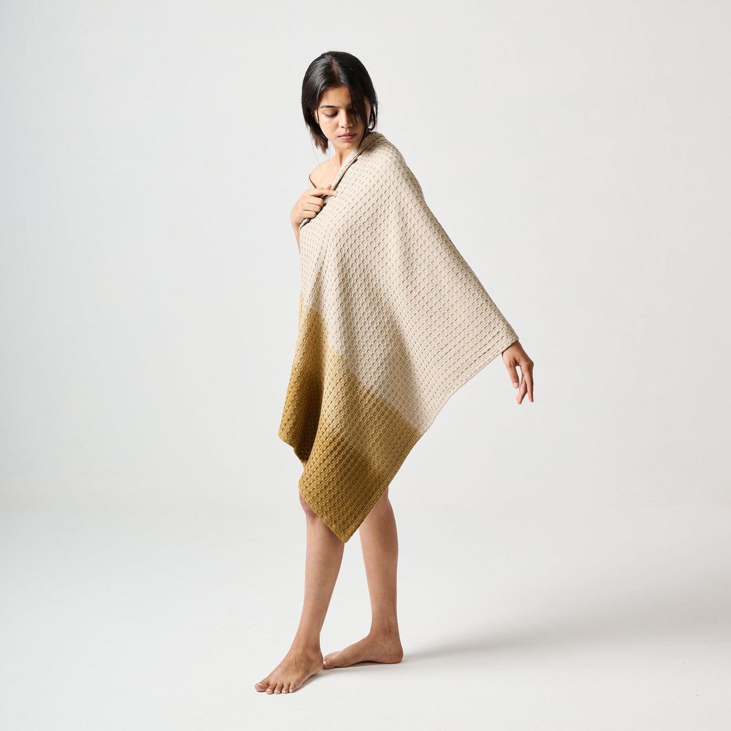 Cotton Bamboo Waffle Towel - Dip Dye, Sustainable