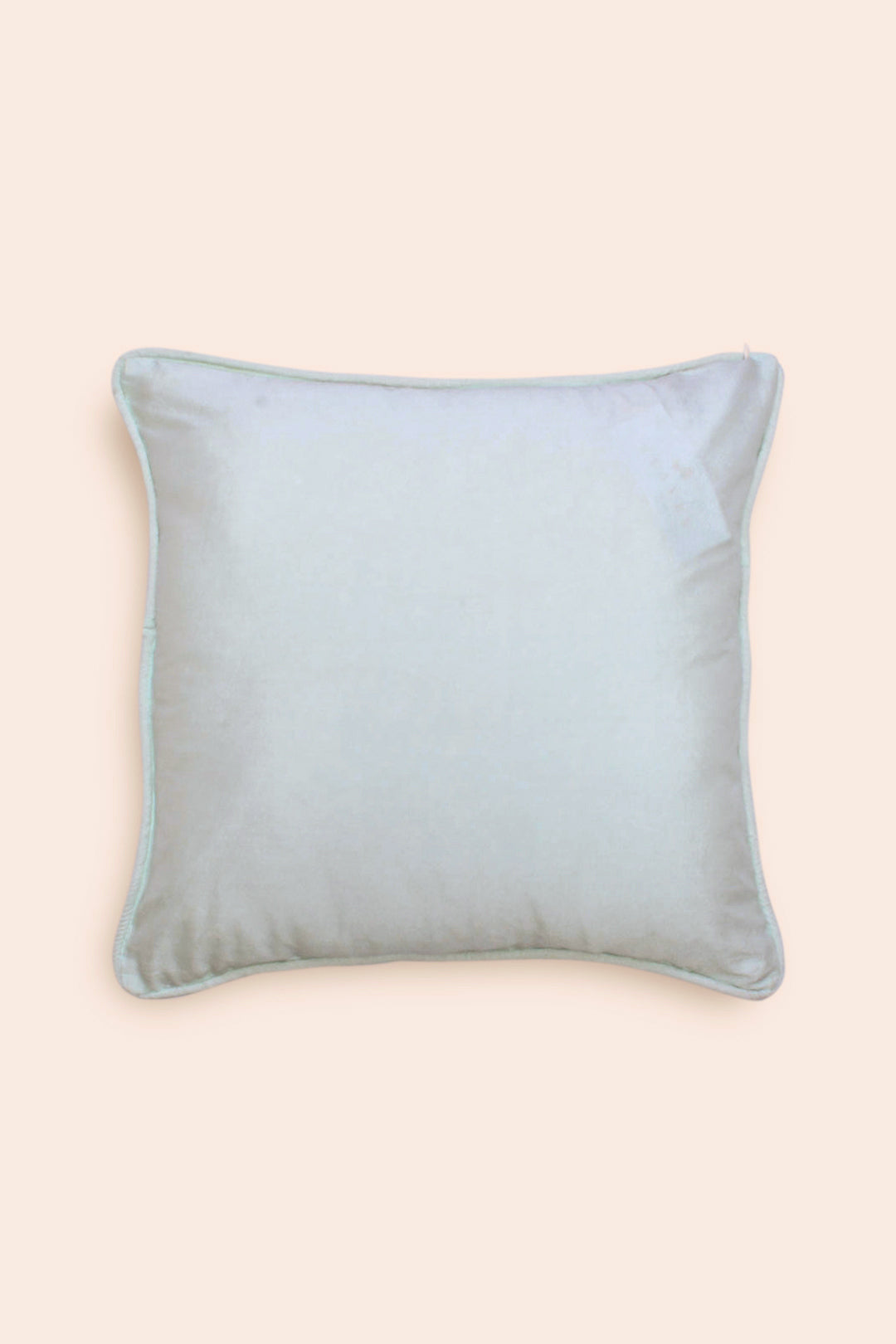 Dupion Silk Cushion Cover With Beads - Mughal Garden Print