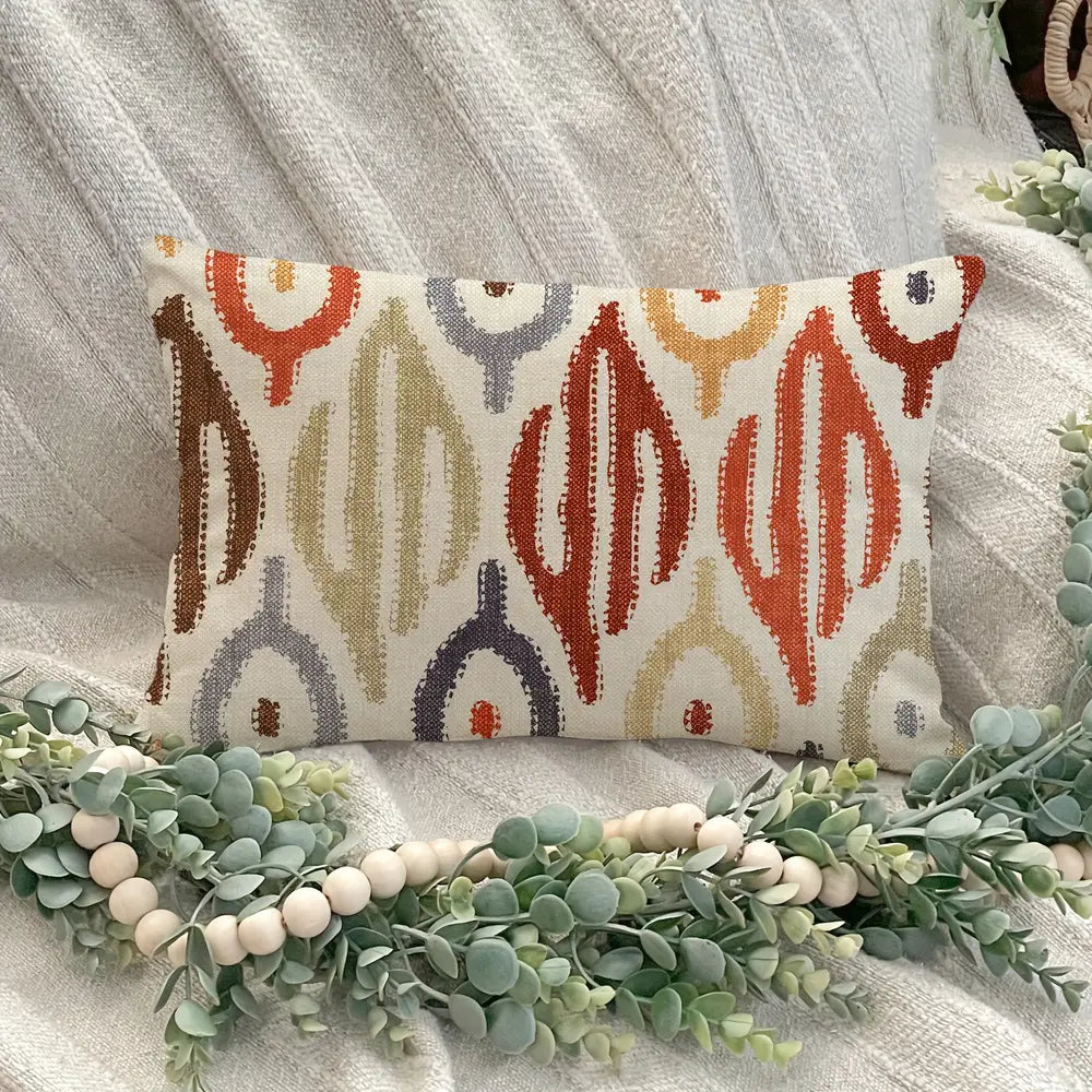 1pc Bohemian Chic Geometric Pattern Throw Pillow Cover, 17x17 Inches