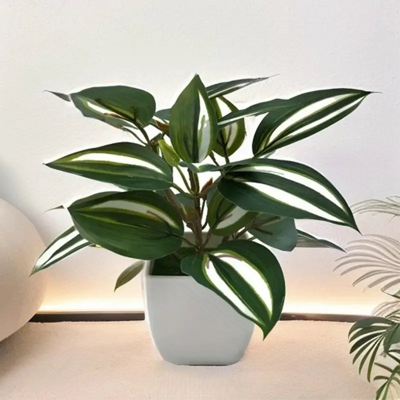 Lot de 4 mini plantes artificielles en pots – Décoration végétale pour bureau, chambre et salle de bain