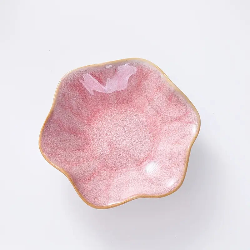Plat à bijoux en céramique florale – Plateau de courtoisie élégant pour accessoires et décoration intérieure