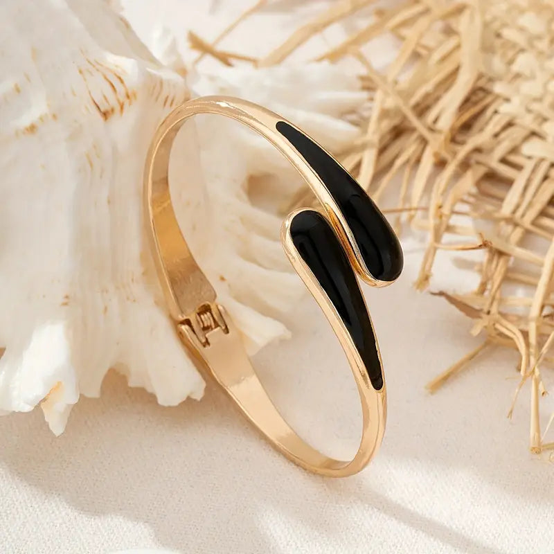 Enamel Bangle Bracelet Cuff - Open Jewelry - Daily Wear