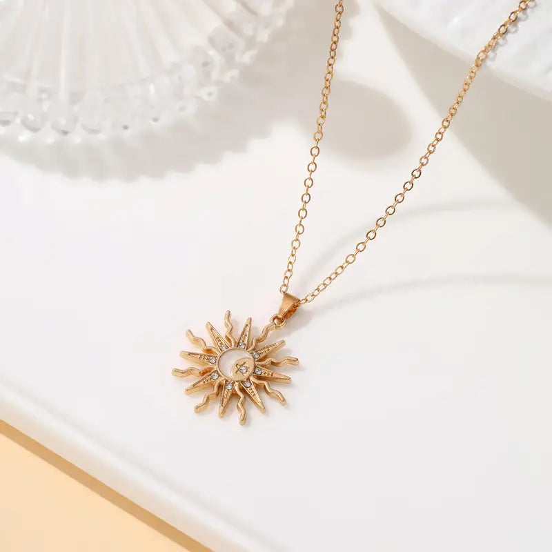 Rhinestone Pendant Necklace - Alloy Jewelry Gift