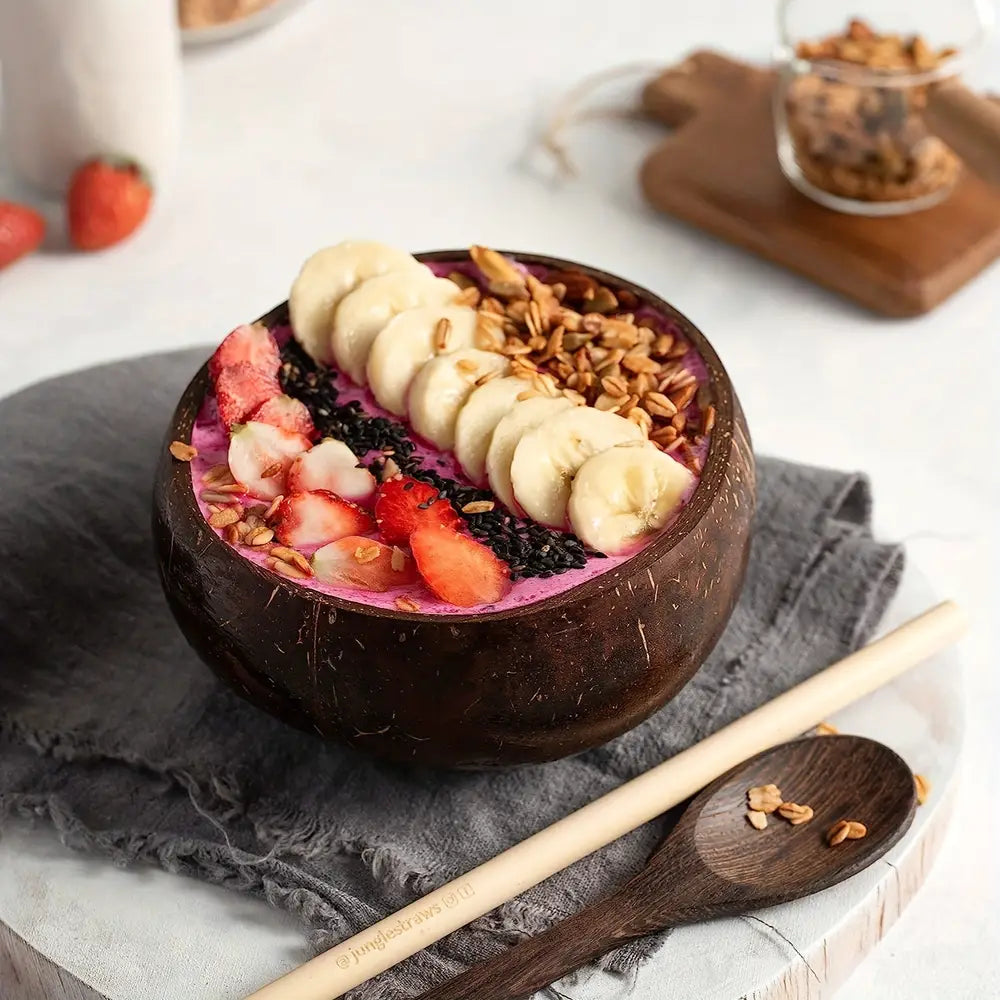 4 Pcs/ 8 Pcs Natural Coconut Bowl And Wooden Spoon Set