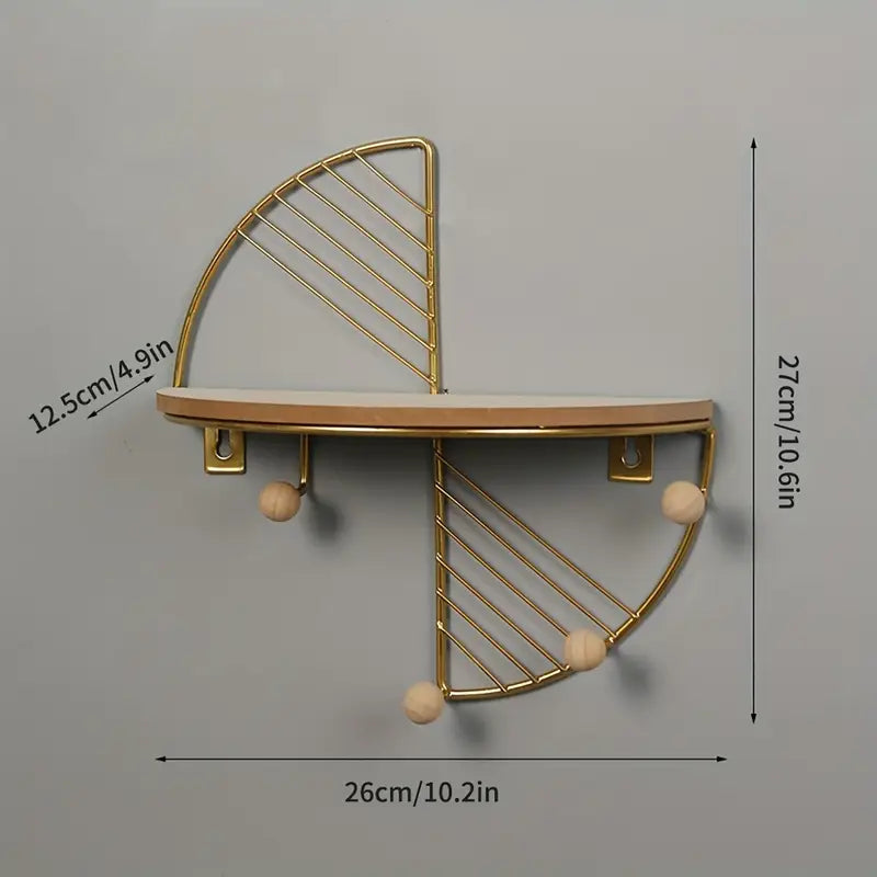 Étagère de rangement flottante en métal festonné – Organiseur mural décoratif pour chambre et entrée