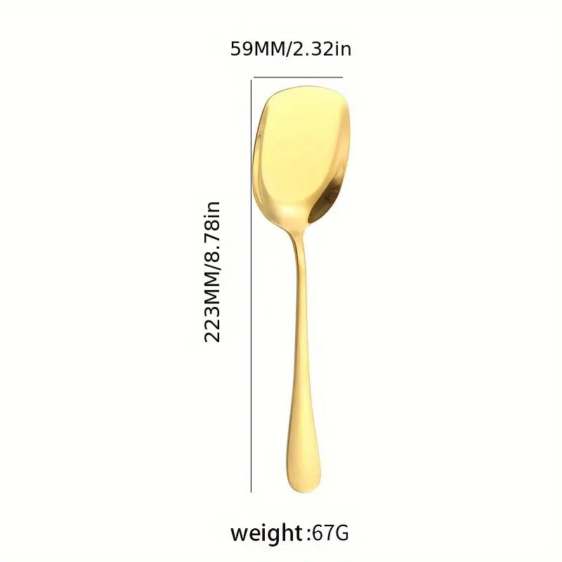 3pcs/4pcs/6pcs Set Golden Stainless Steel Serving Spoons with Long Handles