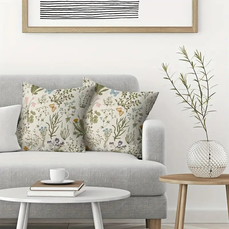 Lot de 2 housses de coussin en lin 45,72 x 45,72 cm