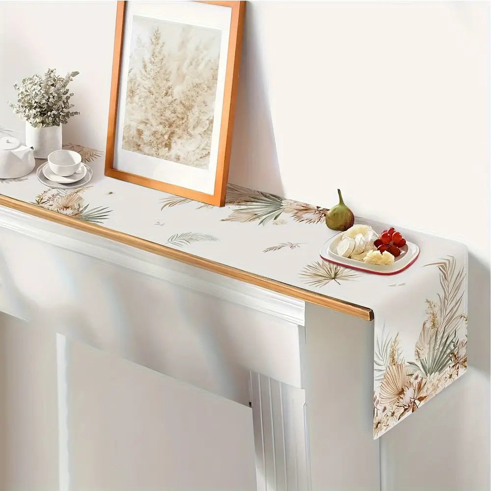 1pc Boho Fall Leaves Printed Table Runner