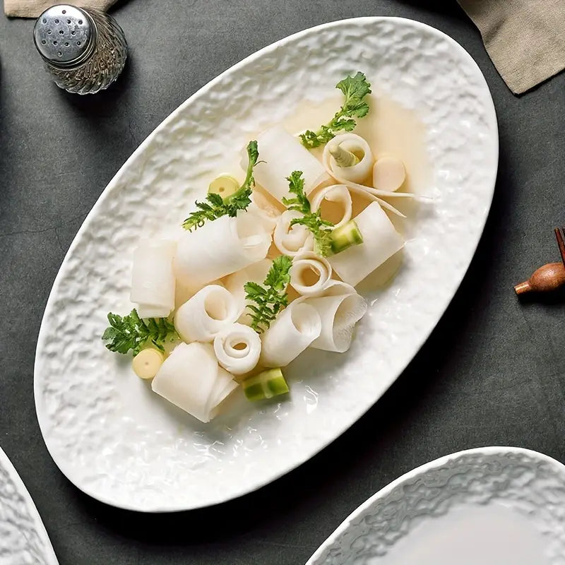Luxury Oval Ceramic Fish Steamer Plate
