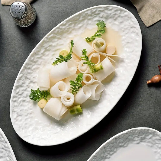 Luxury Oval Ceramic Fish Steamer Plate