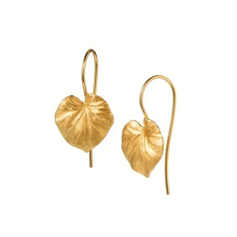 Boucles d'oreilles pendantes créatives en forme de feuille