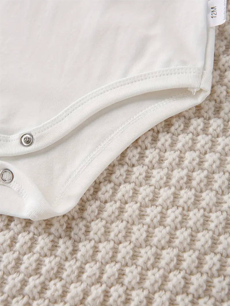 Body bébé en coton à manches longues | Barboteuse lavable en machine à imprimé lettres amusantes