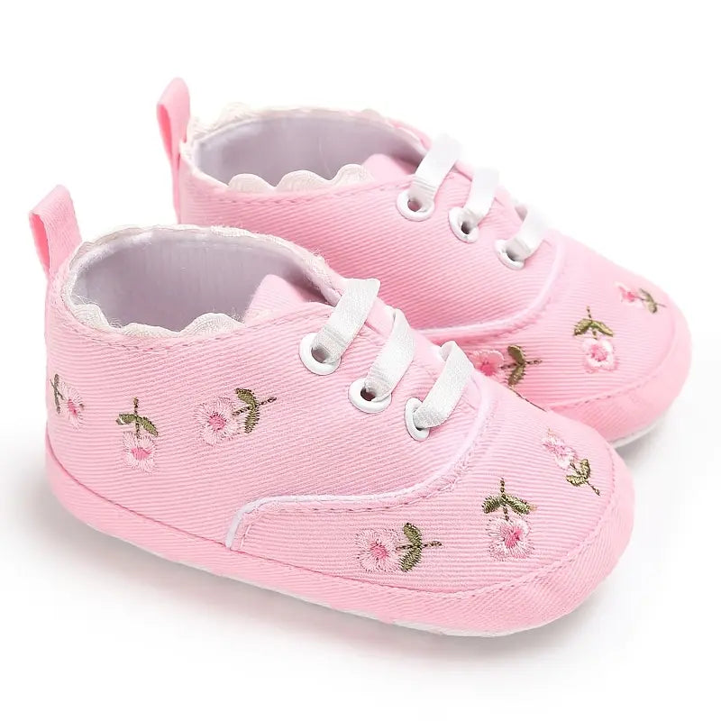 Floral Embroidered Toddler Sneakers | Casual Canvas Slip-On Shoes for Boys & Girls