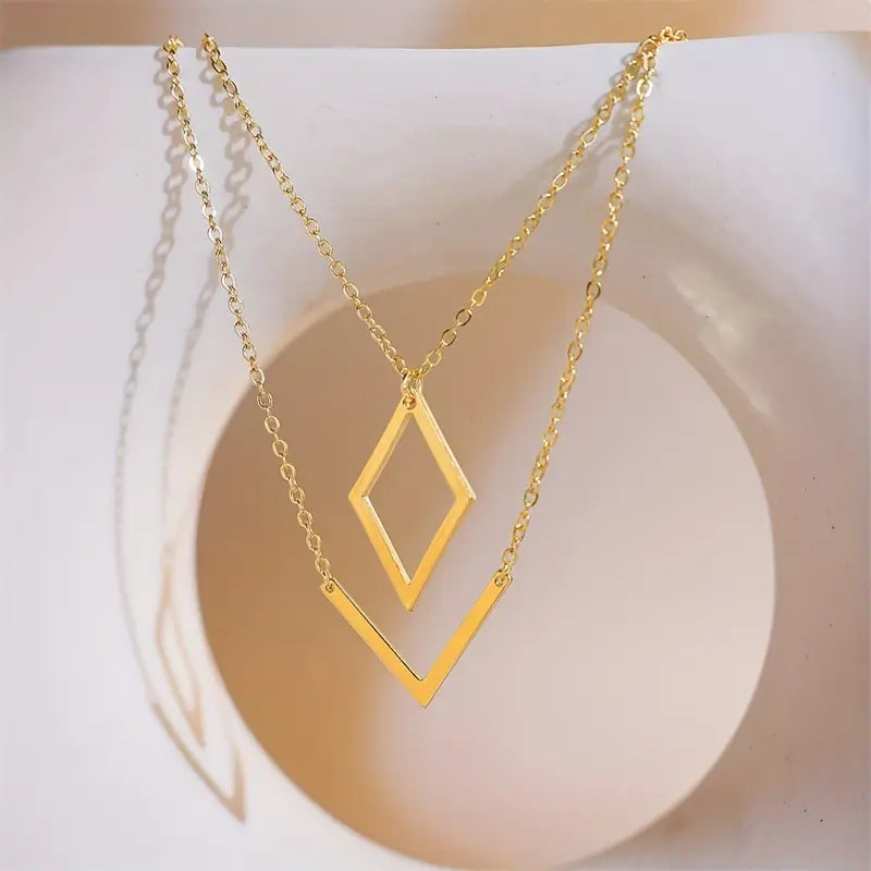Elegante V-vormige geometrische hangerketting