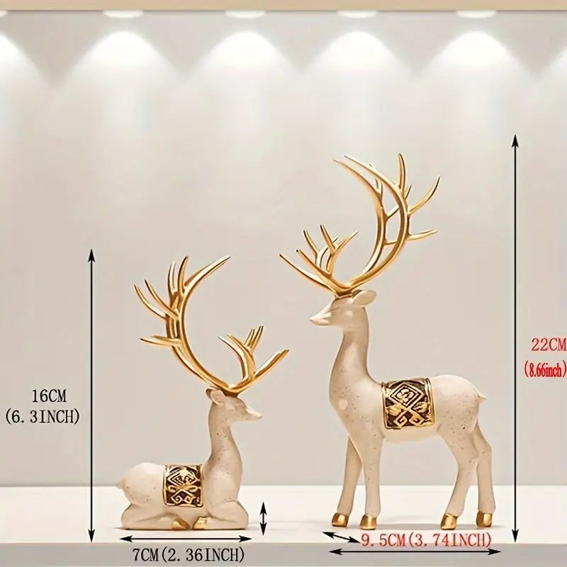 Modern Resin Elk Figurine - Chic Indoor Room Decor
