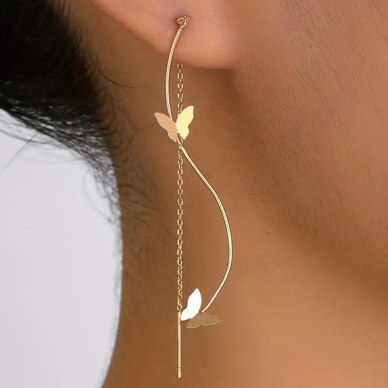 Long Gold Threader Earrings - Dangle, Delicate
