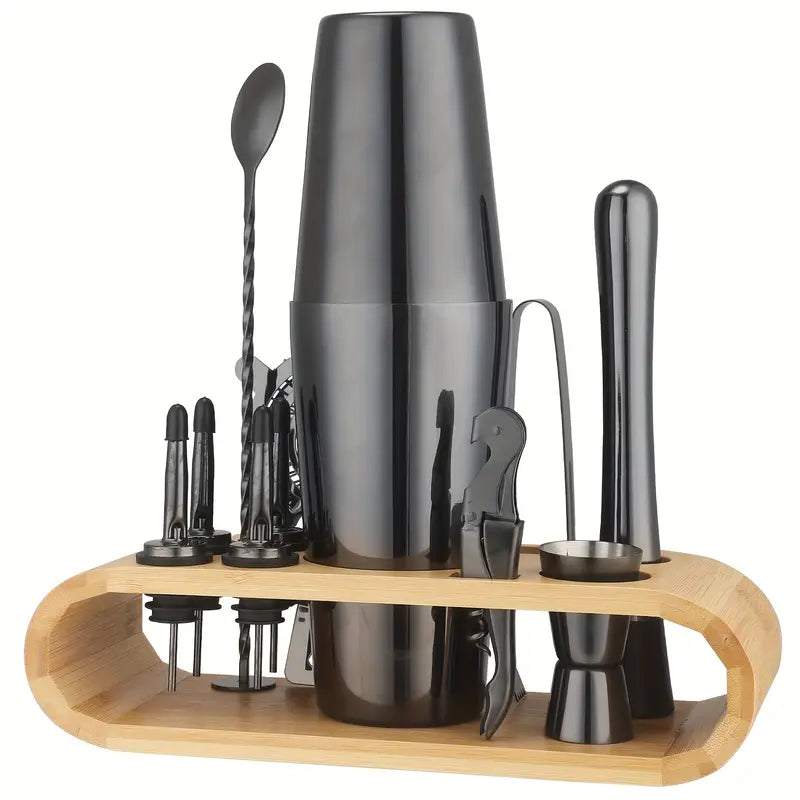 12-Piece Bartender Set – Stainless Steel Shaker Kit with Tools for Home Bars