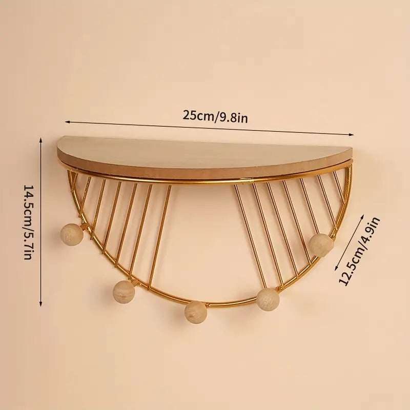 Étagère de rangement flottante en métal festonné – Organiseur mural décoratif pour chambre et entrée