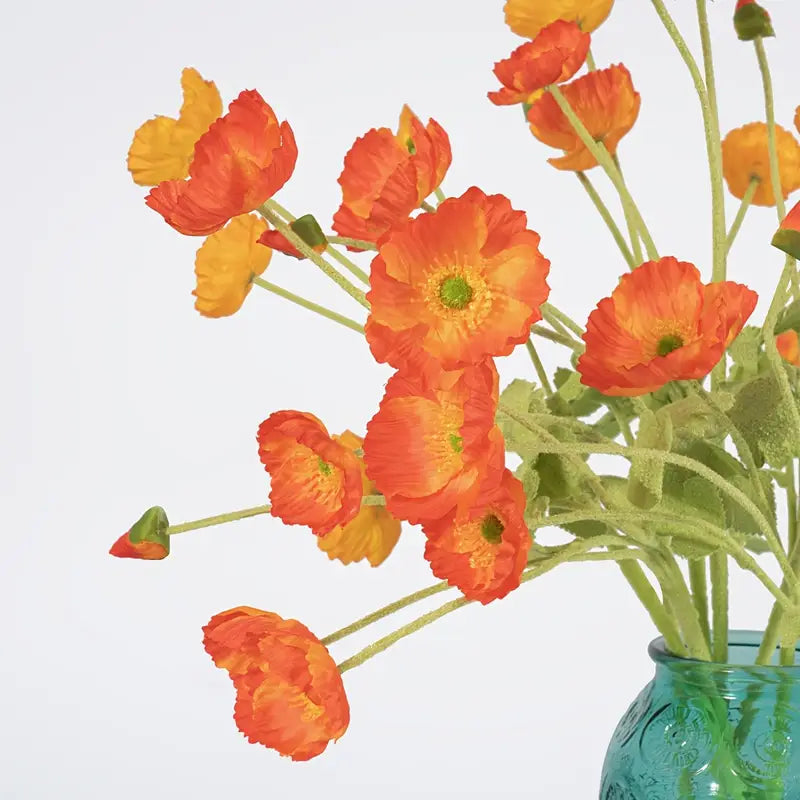 Artificial Poppies Silk Flowers Wedding Bouquet Home Decor