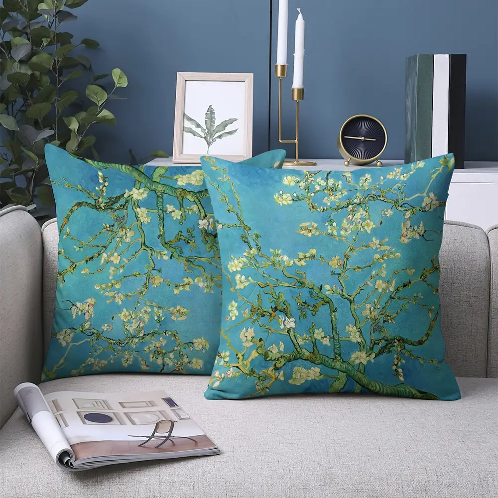 Ensemble de 4 housses de coussin bohème chic au design soleil et lune 45 cm x 45 cm