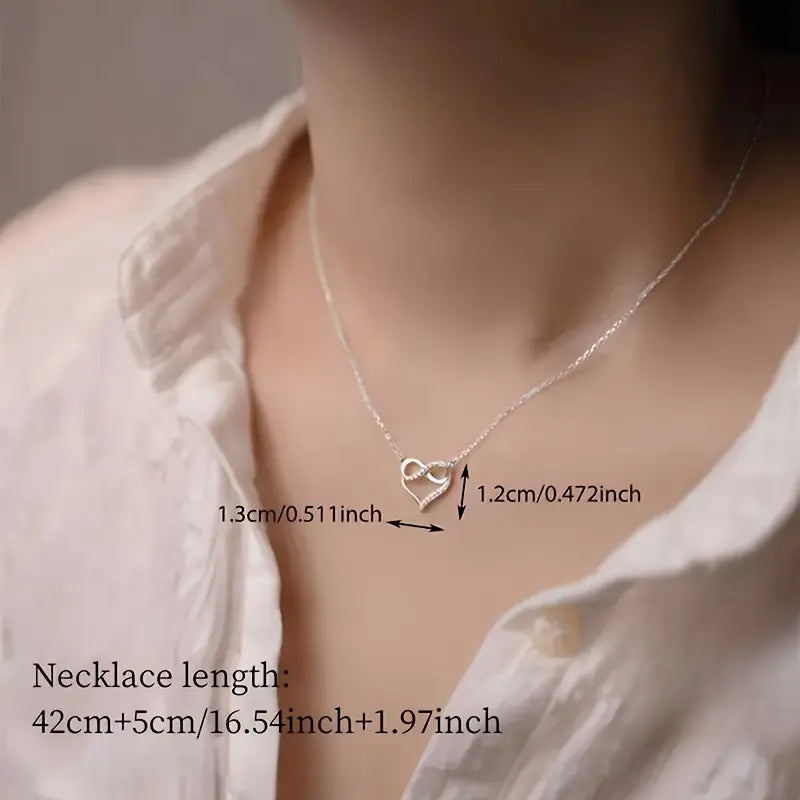 Heart Necklace CZ Pendant - Wedding Valentine's Gift