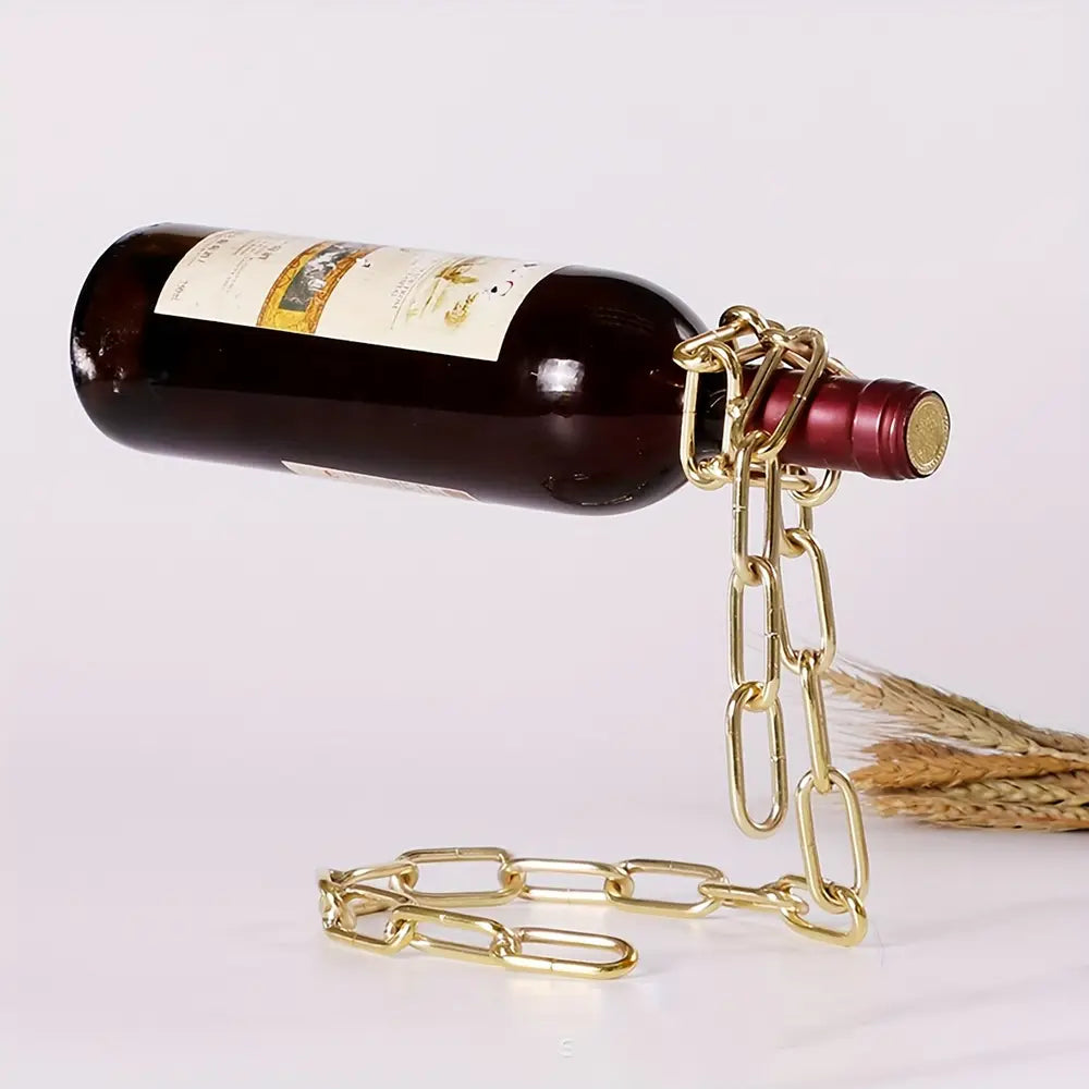 Iron Chain Wine Bottle Holder, Decorative Hanging Wine Rack