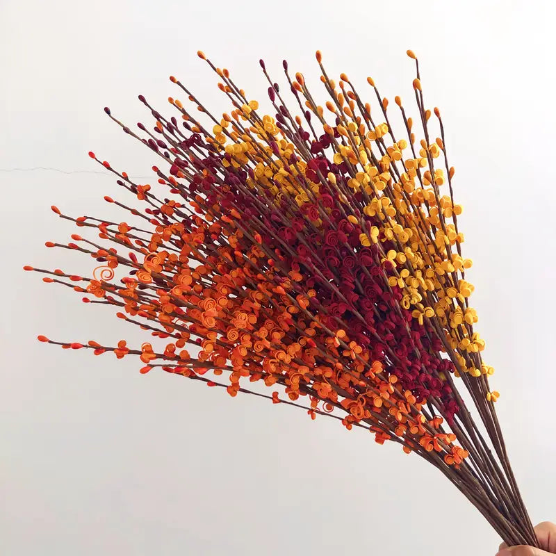 Orange Berry Stems - Artificial Flowers 10 Pack - Fall/Wedding Decor