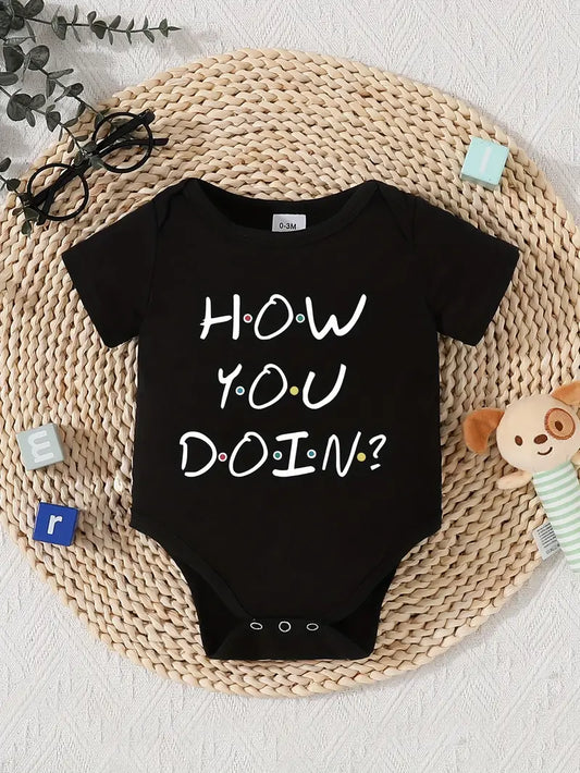 'How You Doin'?' Babyrompertje | Schattig rompertje met korte mouwen voor jongens