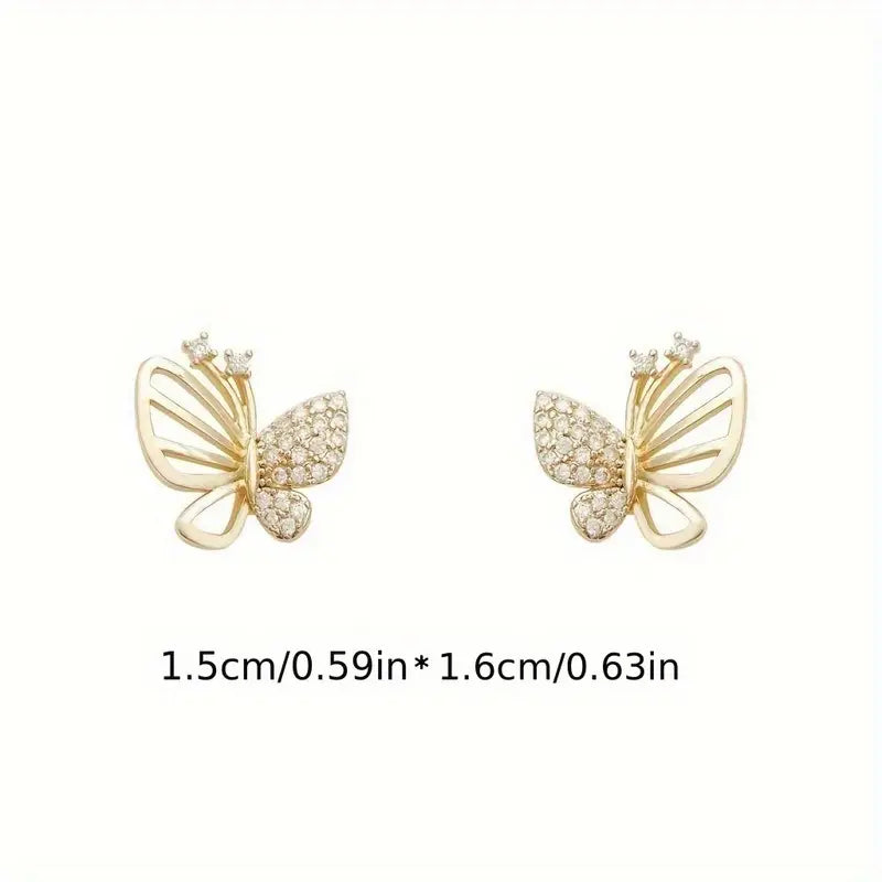 Gold Stud Earrings - Minimalist Lightweight Jewelry