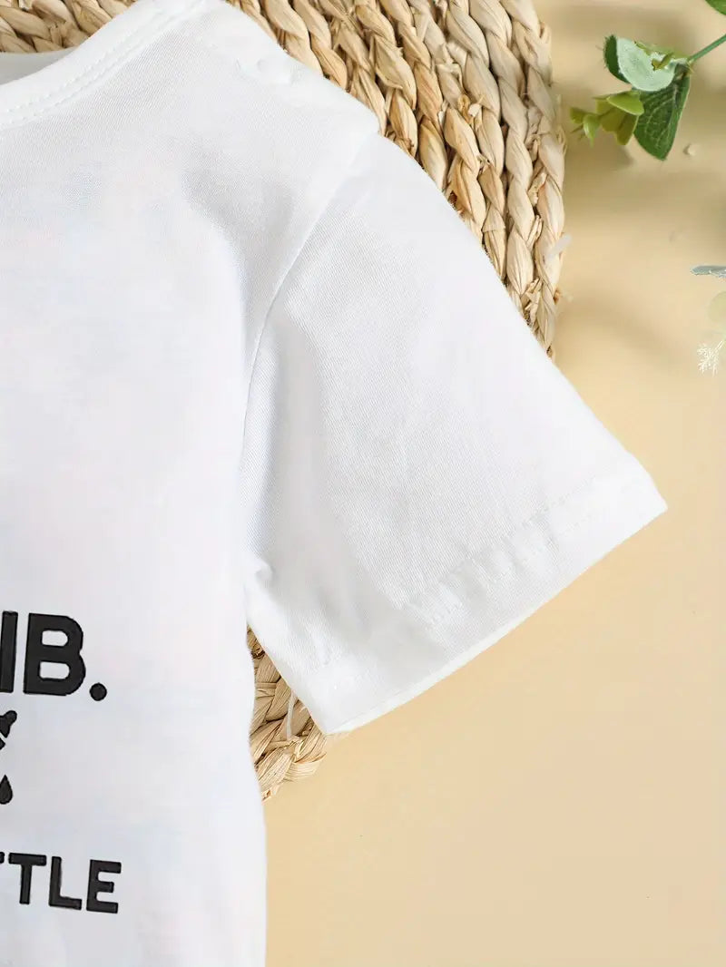 Body de fête pour bébé | Grenouillère confortable à manches courtes et imprimé « 2AM » pour bébé fille