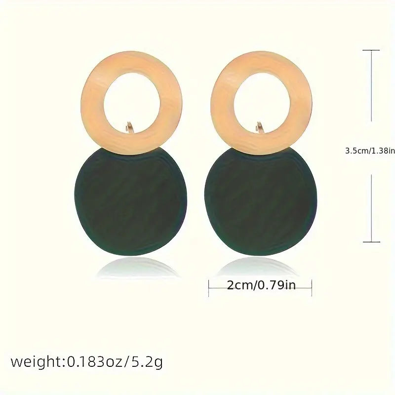 Boucles d'oreilles pendantes géométriques – Design circulaire creux, bijoux simples et élégants pour femmes