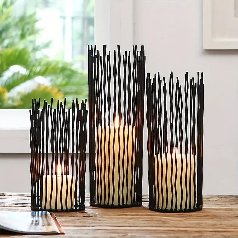 Metal Wire Candle Holders - Set of 3 - Holiday & Home Decor