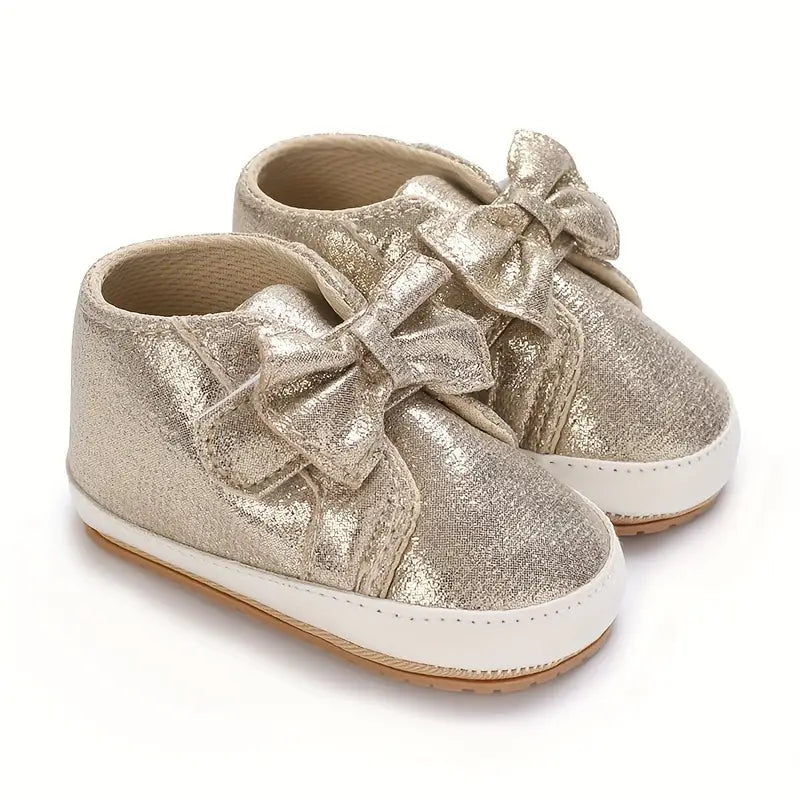 Chaussures chics à nœud pour bébé fille | Chaussures de marche souples et respirantes